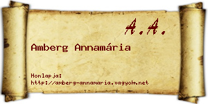 Amberg Annamária névjegykártya
